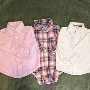 12m-18m Dress shirt Set of 3 +Black Cardigan
